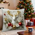 thumbnail image 3 of Upgraded Christmas Pillow Set Christmas Tree Reindeer Snowman Decorative Sofa Ambience Sense Of Decorative Linen Pillow M, 3 of 6