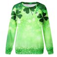 thumbnail image 4 of TrendVibe365 St Patricks Day Sweatshirt for Women Plus Size Women Green Long Sleeve with Crew Neck Polyester No Hood Casual St. Patricks Day Blouse Tops for Irish Themed Gifts 2XL, 4 of 8
