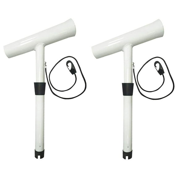Aluminum White Fishing Rod Holder Outrigger Plug-in Rod Pod 19-3/16 Inches for Marines – Boats – Ships – Yachts (Pack of 2)