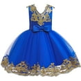 thumbnail image 5 of Akiihool Girls Sequin Tulle Mesh Dress Party Weding Tutu Formal Dress(Blue,7-8 Years), 5 of 5