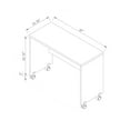 thumbnail image 3 of Distressed Grey Wooden Mobile Desk Home Office Desk with Modesty Panel & Locking Back Wheels, 3 of 5