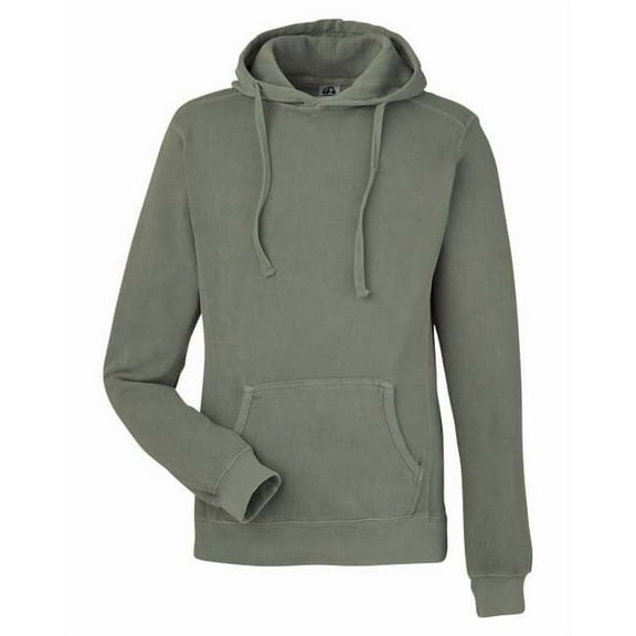J America - Unisex Pigment Dyed Fleece Hooded Sweatshirt - 8730JA - SPRUCE - S