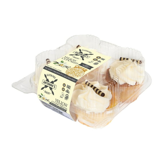 Antonina's Gluten-Free Bakery Yellow Cupcakes with Vanilla Buttercream Frosting, 4 Count, 10.5oz