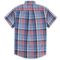 thumbnail image 2 of Coevals Club Men Short Sleeve Button Down Up Cotton Casual Soft Plaid Top Shirt (#9 Red Blue XXL), 2 of 4