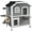 Grey, variant on PawHut Outdoor Cat House 2-Storey Wooden Catio for Feral Cats, Grey