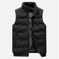 thumbnail image 1 of Camiseta sin mangas con cuello alto para hombre, cálida, de invierno, de color sólido, sin mangas, con cuello alto y cremallera con bolsillo, chaqueta de poliéster para hombre., 1 of 9