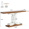 thumbnail image 3 of Tribesigns 55" Farmhouse Console Table - Vintage Sofa Entryway Table with Geometric Base, Brown & White, 3 of 7