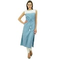 thumbnail image 3 of Bimba Straight Kurti Printed Casual Kurta With Drawstring Sleeveless Clothing, 3 of 8
