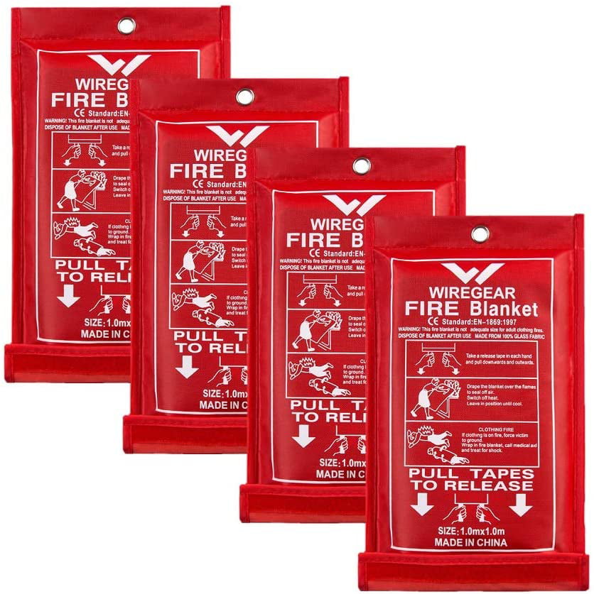 W WIREGEAR Fire Blanket Made of Fiberglass Convenient Durable and Economical Leaving no Mess and Economical with Functions of Flame Retardant Protection and Heat Insulation 