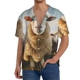 thumbnail image 7 of Lsque Cute Prairie Sheep Herd print Men's Cuban Collar Short Sleeve Shirt Summer Beachwear Casual Button Down Fashionable Vacation Leisure Shirt-XX-Large, 7 of 7