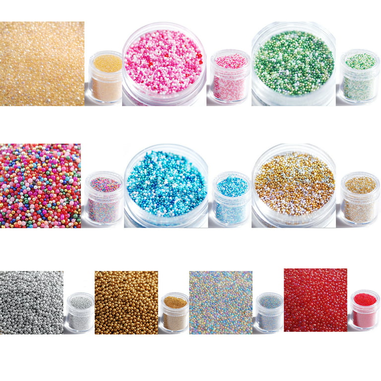 dianhelloya Nail Art Supplies 1 Bottle Nail Caviar Beads Shining Colored  Non-porous Mini Glass Bead DIY Nail Art Accessories Micro Beads Necklace