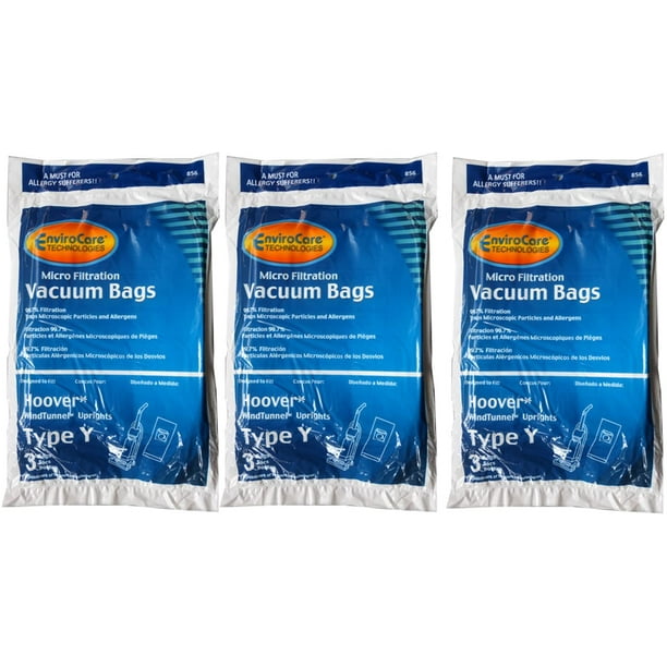 hoover windtunnel Micro Filtration type y Vacuum bags 9PK 856