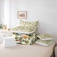 thumbnail image 6 of Feelyou Green Flower Plant Twin Bedding Sets 7-Piece, Cartoon Bird Bedding Comforter Set, Vintage Chinese Fashion Reversible Sheet Sets, Microfiber Bedroom Decor, 6 of 8