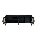 thumbnail image 3 of 60 Inch TV Entertainment Center Rattan Front 2 Cabinet Metal Legs Black - Saltoro Sherpi, 3 of 6