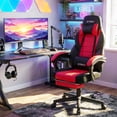 thumbnail image 4 of Gymax Gaming Chair w/ Headrest Reclining Backrest Lumber Support Linkage Armrests Red & Black, 4 of 10