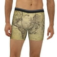 thumbnail image 2 of Salouo Vintage World Map Pattern Men's Boxer Briefs, Soft & Breathable Underwear Elastic Waistband Briefs for Men,1-Pack, 2 of 7