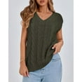 thumbnail image 6 of FreshPretty Womens Oversized Sweater Vest 2025 Summer V Neck Casual Sleeveless Sweaters Loose Cable Knit Pullover Tops, 6 of 6
