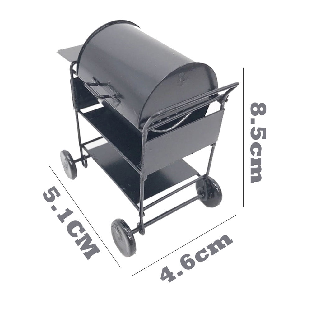 Portable Outdoor Charcoal BBQ Grill with Wheels, Heavy-Duty Steel, Adjustable Air Vent, Black, 85x51x46 cm