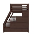 thumbnail image 3 of Pemberly Row Lit Superposé Contemporain en Pin avec Rangement, Simple sur Double, Couleur Espresso, 3 of 7