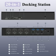 WAVLINK 19-in-1 USB C or USB A 10G Universal Quad 4K QV4K Docking Station with 100W Power Delivery Charging for MacBook Neo MacOS & Windows Laptop, 4 HDMI, 4 DP, SD 4.0 Card Reader, 2.5Gbps Ethernet