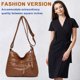 thumbnail image 2 of Bolso de hombro sólido de PU para mujer Bolso bandolera clásico con múltiples bolsillos (marrón) Tmvgtek Oficina Multiescena Multifunción, 2 of 8