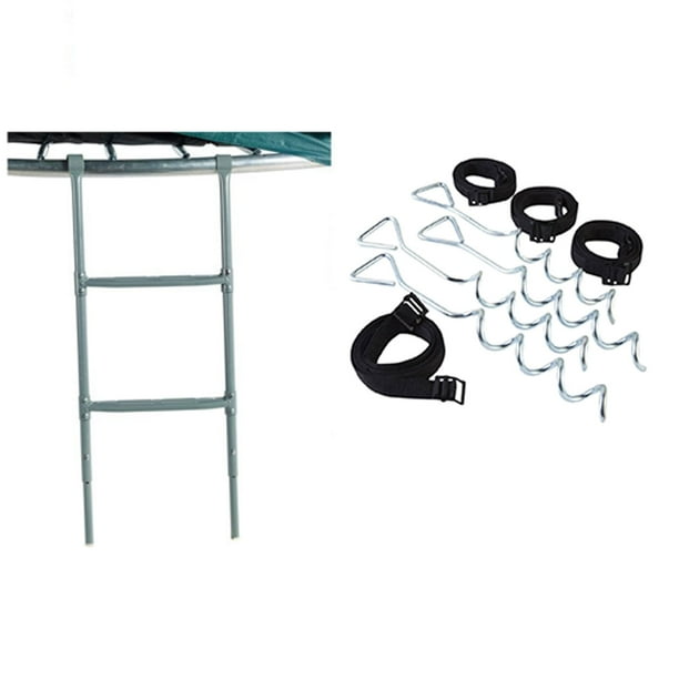 JumpKing Two Step Trampoline 38 inch to 45 inch Ladder and Anchor Tie