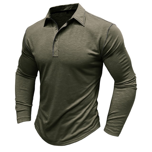 KIHOUT Chandails pour Hommes à Manches Longues Musclé Robuste Basique Blouse de Couleur Unie T-Shirt à Manches Longues Col Rond Blouses et Chemises AG/L
