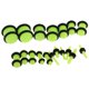 thumbnail image 3 of de estiramiento de calibre de oído de 36 piezas, conos acrílicos + tapones Verde cro Zulema Ear Gauges Stretching Kit, 3 of 8