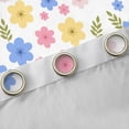thumbnail image 4 of Feelyou Kawaii Floral Girls Curtains Pack of 2 (42x84 Each), Cartoon Groovy Flower Curtains Blackout, Leaf Plant Botanical Bedroom Curtains, Window Curtains Decor, 4 of 6