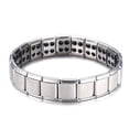 thumbnail image 1 of Pulsera de terapia magnética Nikou salud aleación doble fila moda reducir tensión Plata, 1 of 12