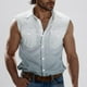 thumbnail image 1 of Camiseta sin mangas con cuello vuelto para hombre, estilo informal, a la moda, con estampado degradado, cuello vuelto, sin mangas, bolsillos, deportiva, de poliéster, 1 of 5