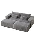 thumbnail image 3 of No Assembly Needed 87" Sectional - Fluffy Grey With Removable & Glee Chair Oversized Lounge Soothing, 3 of 5