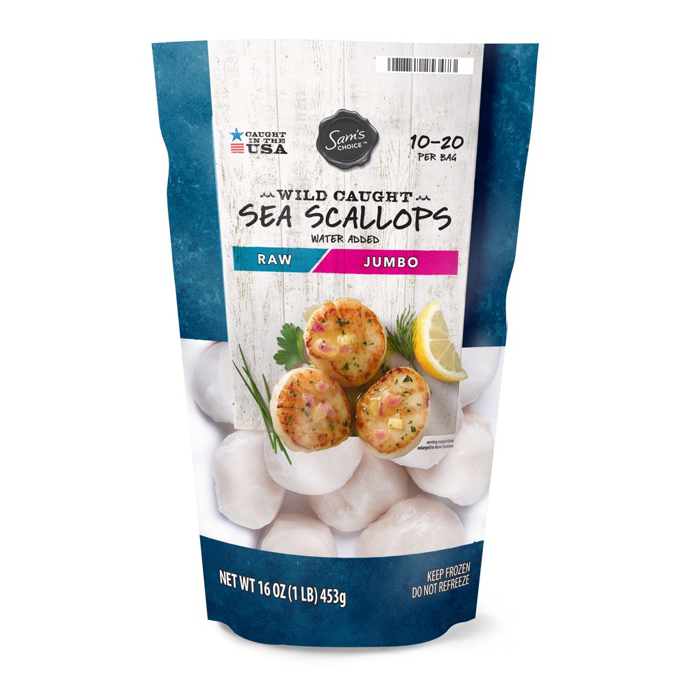 Sam's Choice Wild Caught Sea Scallops, 16 oz Bag (Frozen)