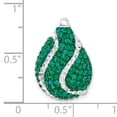 thumbnail image 4 of Sterling Silver Green & White Stellux Crystal Teardrop Slide QP2509, 4 of 4