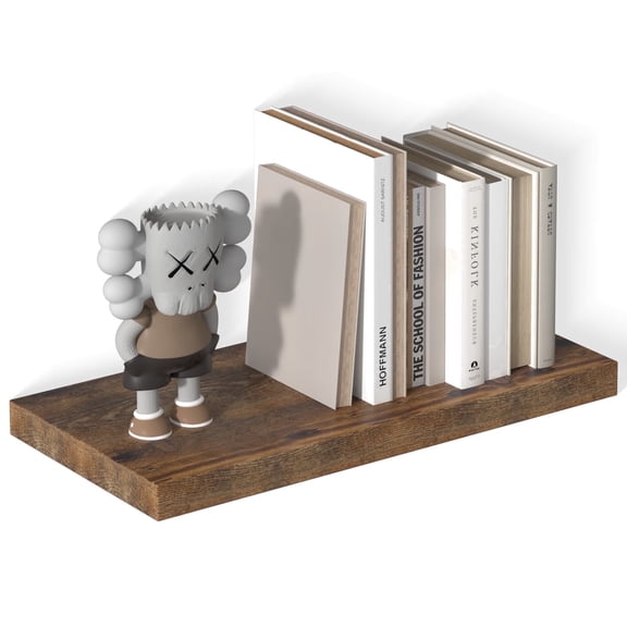 Dumekko 12 Inch Deep Floating Shelves for Wall, 24" W x 12" D x 1.2" H 1 Pack Floating Shelves Large Storage Space Wall Mount Shelf for Living Room, Kitchen, Bathroom, Rustic Brown