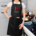 thumbnail image 2 of 2 Pack Adjustable Bib Apron with Front Pocket Stylish Black Apron featuring ' I ❤️ California ' Design for Cooking Perfect for Men & Women, 2 of 5