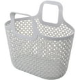 thumbnail image 1 of suministros de baño Cesta de almacenamiento portátil para ducha, cesta de plástico flexible con asa organizadora para baño, despensa, cocina, dormitorio universitario, camping, color gris Ormromra DLM402-2, 1 of 3