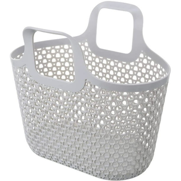 Portable shower box tote bag flexible plastic storage basket with
