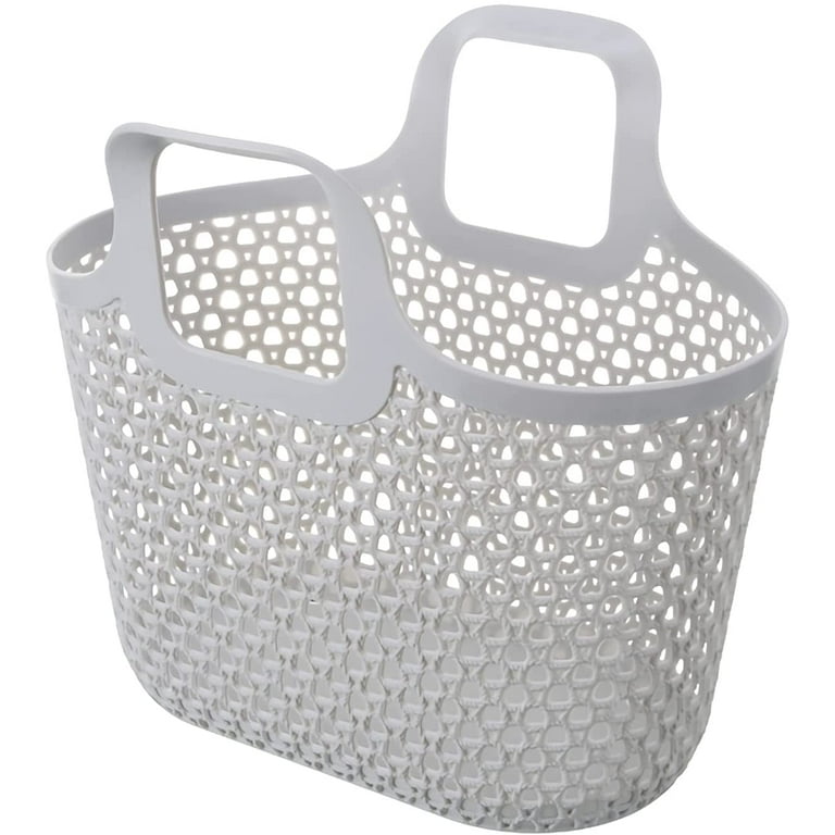 KINCMAX Bathroom Organizer Storage Basket with Soap Holder, 2 Pack Silver 