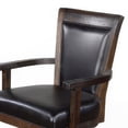 thumbnail image 3 of Flint Rolling Swivel Game Chair, Black Faux Leather, Dark Brown Wood, 3 of 6
