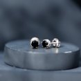 thumbnail image 5 of Rosec Jewels Black Onyx Solitaire Earrings with Diamond - Minimal Stud Earrings (AAA Grade), 18K White Gold, 5 of 9
