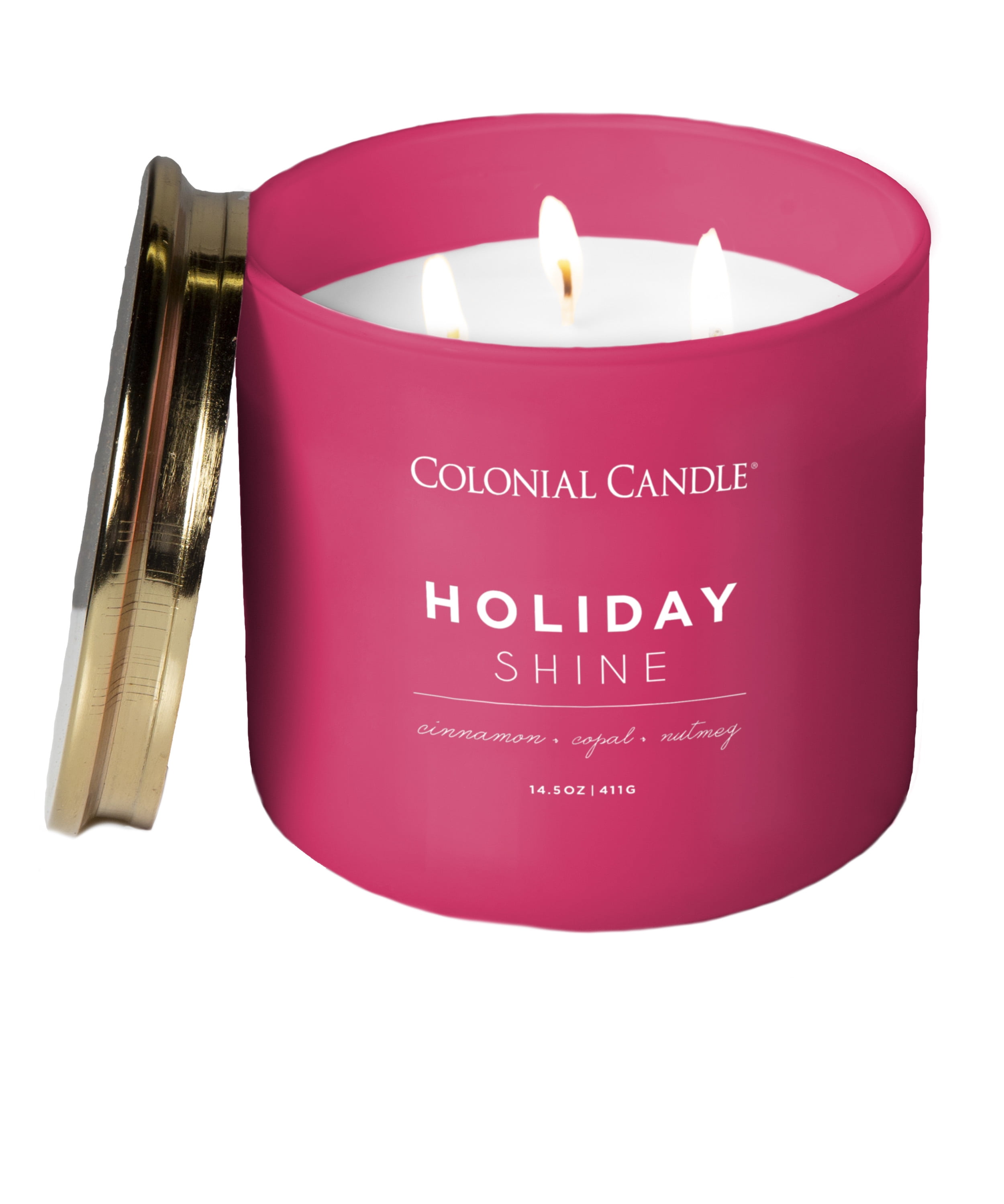 Colonial Candle Holiday Shine 14.5oz 3 Wick Candle, Red