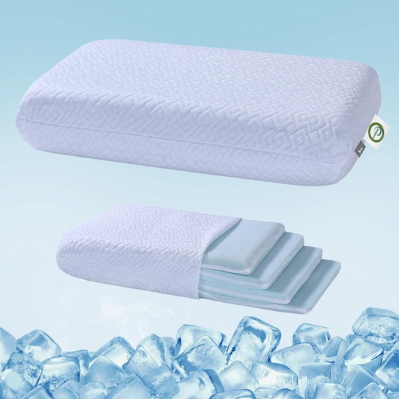 LOFE Adjustable Thin Memory Foam Pillow - 4 Heights from 1.2 to 4.8in, Cervical Pillow for Neck Pain Relief, CertiPUR-US Neck Support Pillow for Side Sleepers, Back/Stomach Sleepers, a Removable Cover