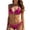 40# Red, variant on Women's Metallic Triangle Bikini Sets Sexy Halter String 2 Piece Swimsuit Tie Side Bathing Suit Saffron L