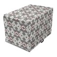 thumbnail image 1 of Abstract Dog Crate Cover, Geometric Pattern with Traditional Culture Effects Print, Easy to Use Pet Kennel Cover for Medium Large Dogs, 35" x 23" x 27", Grey Pearl Pale Pink, by Ambesonne, 1 of 6
