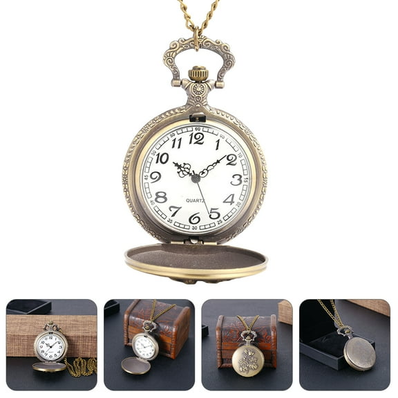STRANDCHIC Vintage Pocket Watch Necklace for Women, Quartz Timekeeping Pendant, Elegant Design for Collectors and Formal Events
