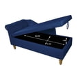 thumbnail image 4 of Tcbosik Upholstered Velvet Lounge Chair, Indoor Chaise Leisure Chair with Pillow, Accent Reading Chair with Hidden Storage Space, Easy Assembly, Navy Blue, 4 of 8