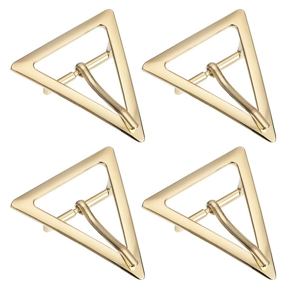 Uxcell 4Pack 1.3" Single Prong Belt Buckle Triangle Center Bar Buckles for Leather Craft, Gold