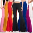 thumbnail image 3 of Wweixi Stretchy Women Bell Bottom Wide Application Lightweight Comfortable Pants pink XXL 1Set, 3 of 6