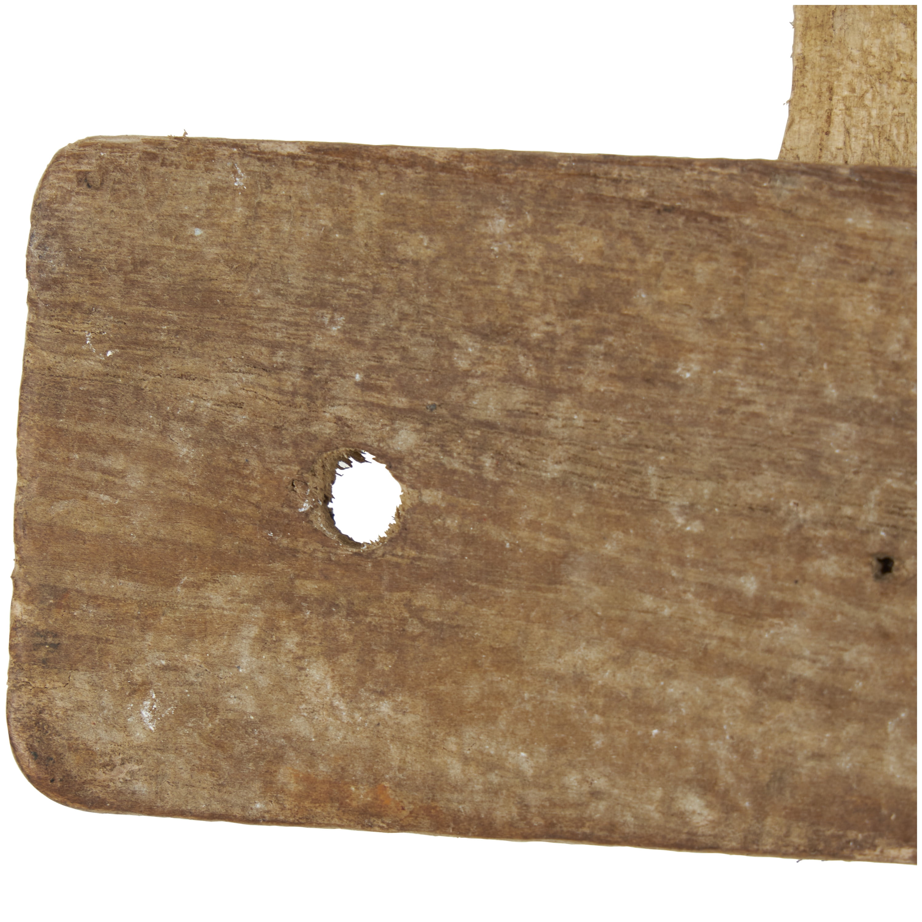 DecMode 19" x 2" Brown Wood Handmade Live Edge Lake Sign 3 Hanger Wall Hook with Metal Accents, 1-Piece